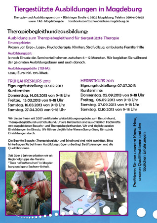Terminblatt Therapiebegleithunde